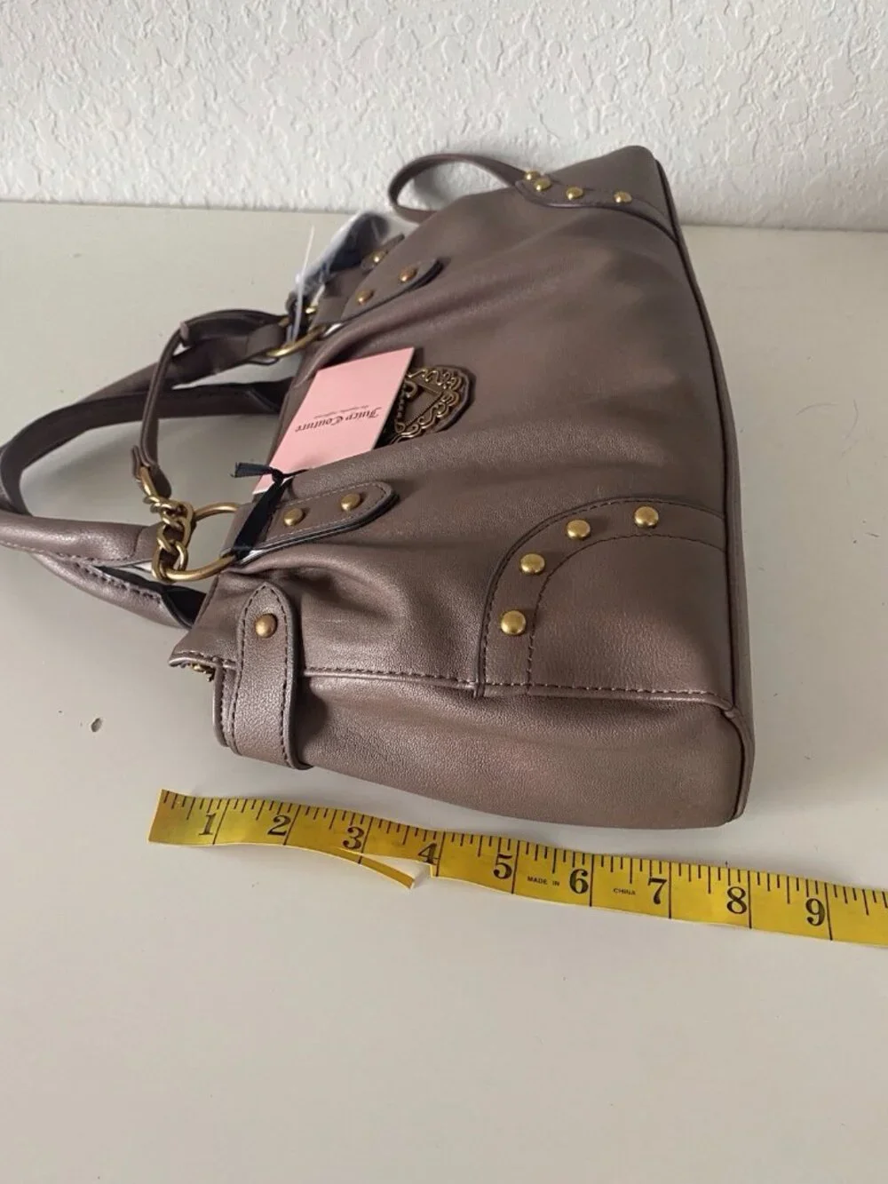 Juicy Couture In Her Juicy Era Satchel Bag‎ Iced Coffee Crossbody W/Charm NEW